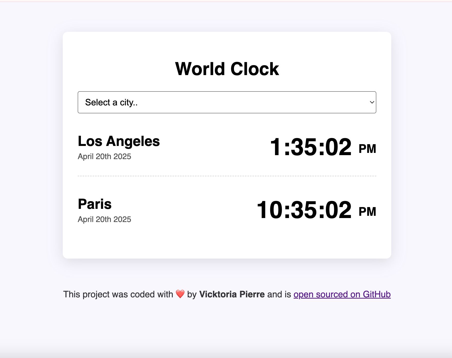 World Clock app preview